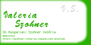 valeria szohner business card