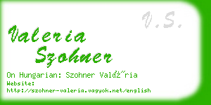 valeria szohner business card